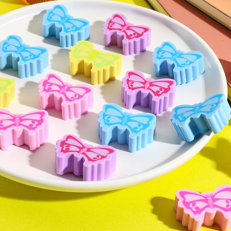 Kleeblatt Mini Butterfly Erasers for Kids Bulk, 100 PCS Cute Fun Desk Pets for Kids Classroom, Treasure Box Prizes,Party Favors for Kids Goodie Bags, Back to School Gifts for Students - Image 3